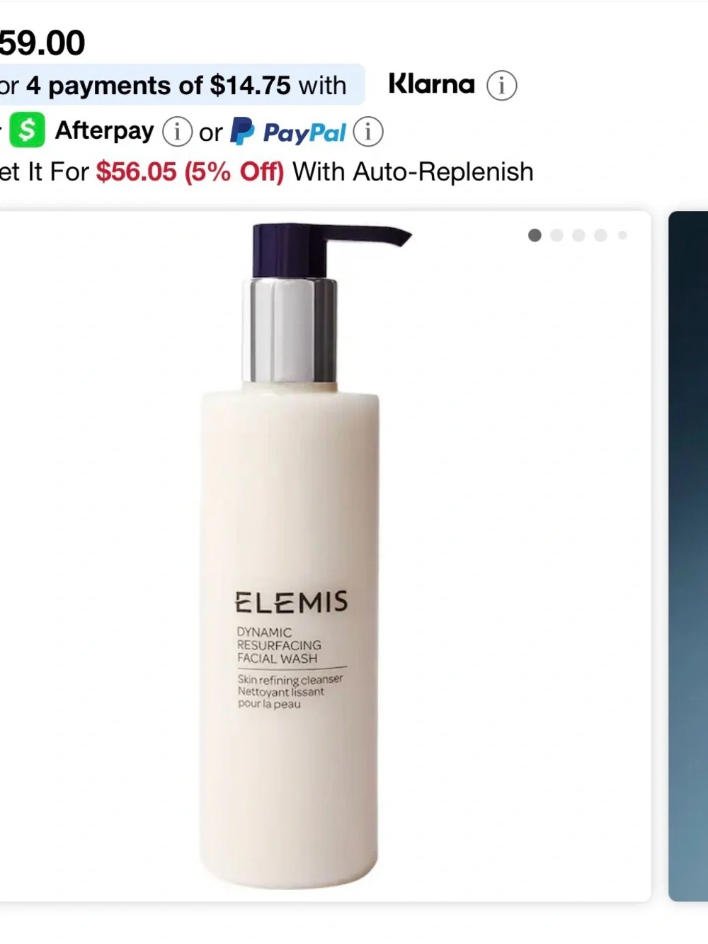 ELEMIS Dynamic Resurfacing Facial Wash - White Bottle with Silver Pump